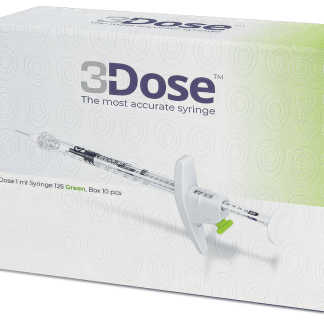 3 Dose 1.0 ml Syringe, 125 Green, 10Pcs.